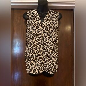 Vince Camuto Animal Print Sleeveless Blouse - Size XS